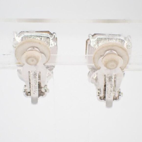 Vintage Givenchy Amethyst & AB Clip-On Earrings – Silver, Signed, Pristine - Picture 3 of 4